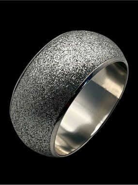 Chunky Vintage Y2K Silver Stardust Sparkle Statement Bangle Bracelet Glitter